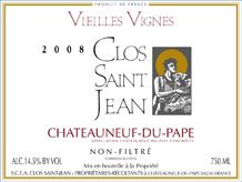 Clos Saint Jean Chateauneuf-du-Pape Vieilles Vignes 2020 Label