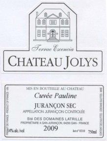 Jurançon Sec Cuvée Pauline 2011 Label