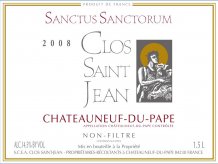 Clos Saint Jean Chateauneuf-du-Pape Sanctus Sanctorum 2020 Label