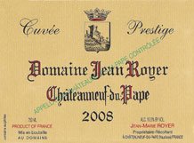 Jean Royer Chateauneuf du Pape Cuvée Prestige 2020 Label