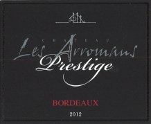 Les Arromans Cuvee Prestige 2015 Label